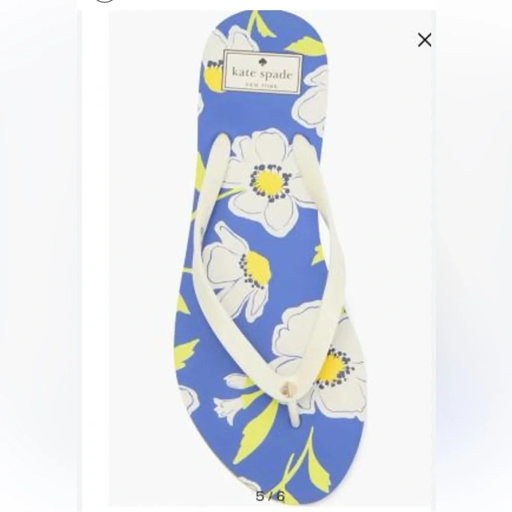 Kate Spade Blue and White Floral Sandals